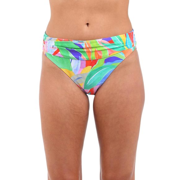 La Blanca Shirred Band Hipster Swimsuit Bottom Tropical 10 - Picture 1 of 2